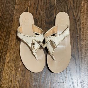 Jack Rogers Alana Sandal (Ivory & Gold)